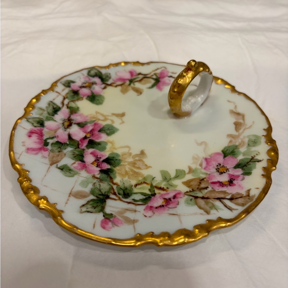 Limoges La Seynie P and P France Porcelain Hand Painted Plate Dish Roses